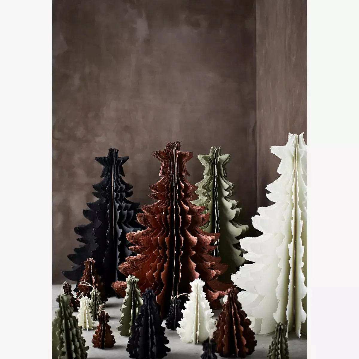 Hanging Recycled Paper Christmas Tree Small - Copper