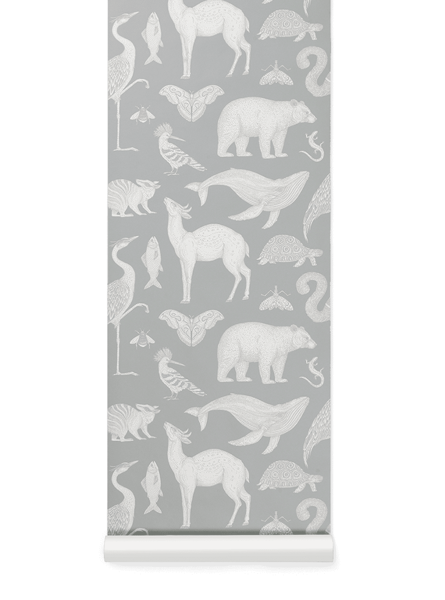 Katie Scott Animals Wallpaper: Mint Grey