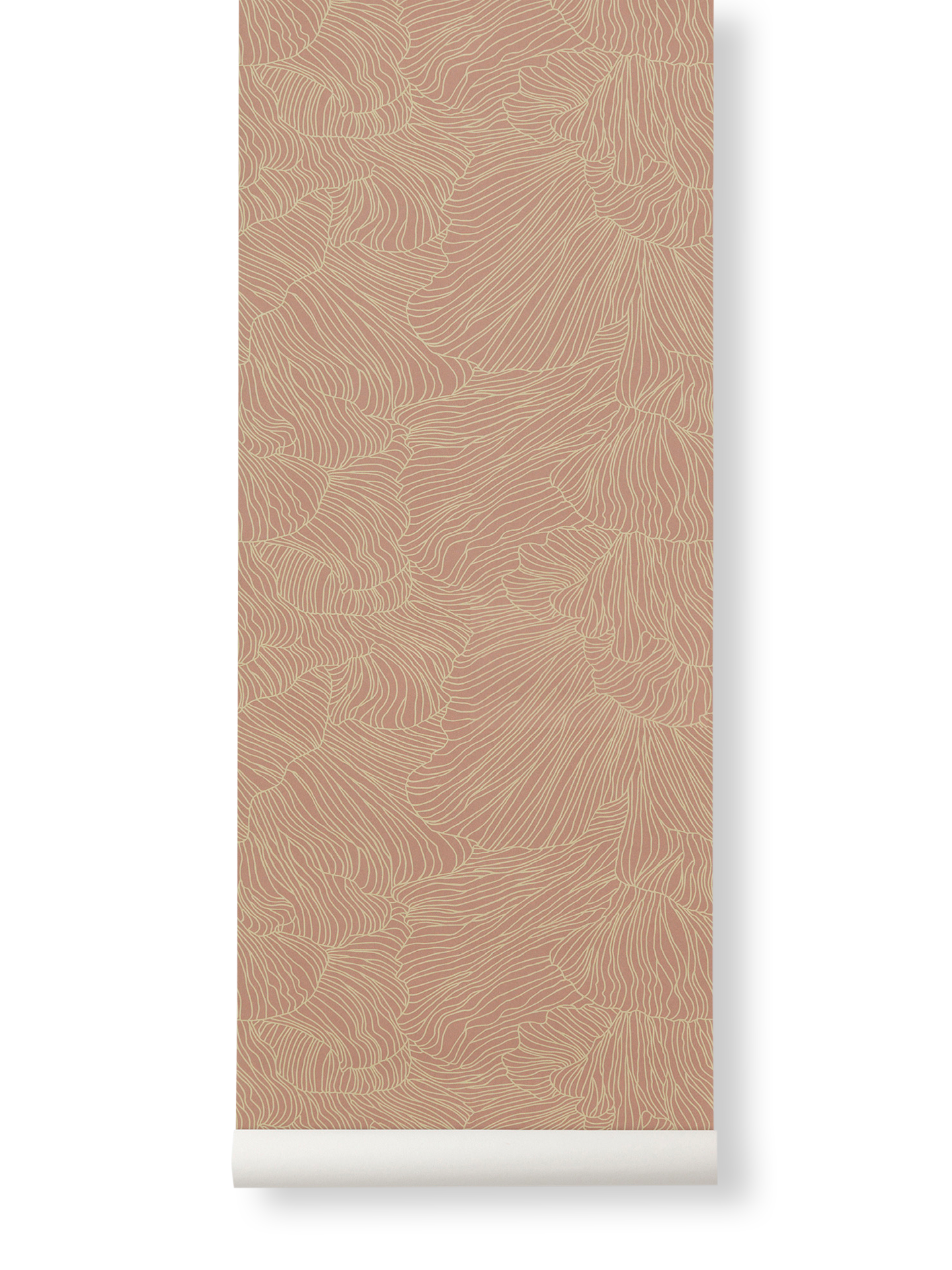 Coral Wallpaper: Dusty Rose/Beige