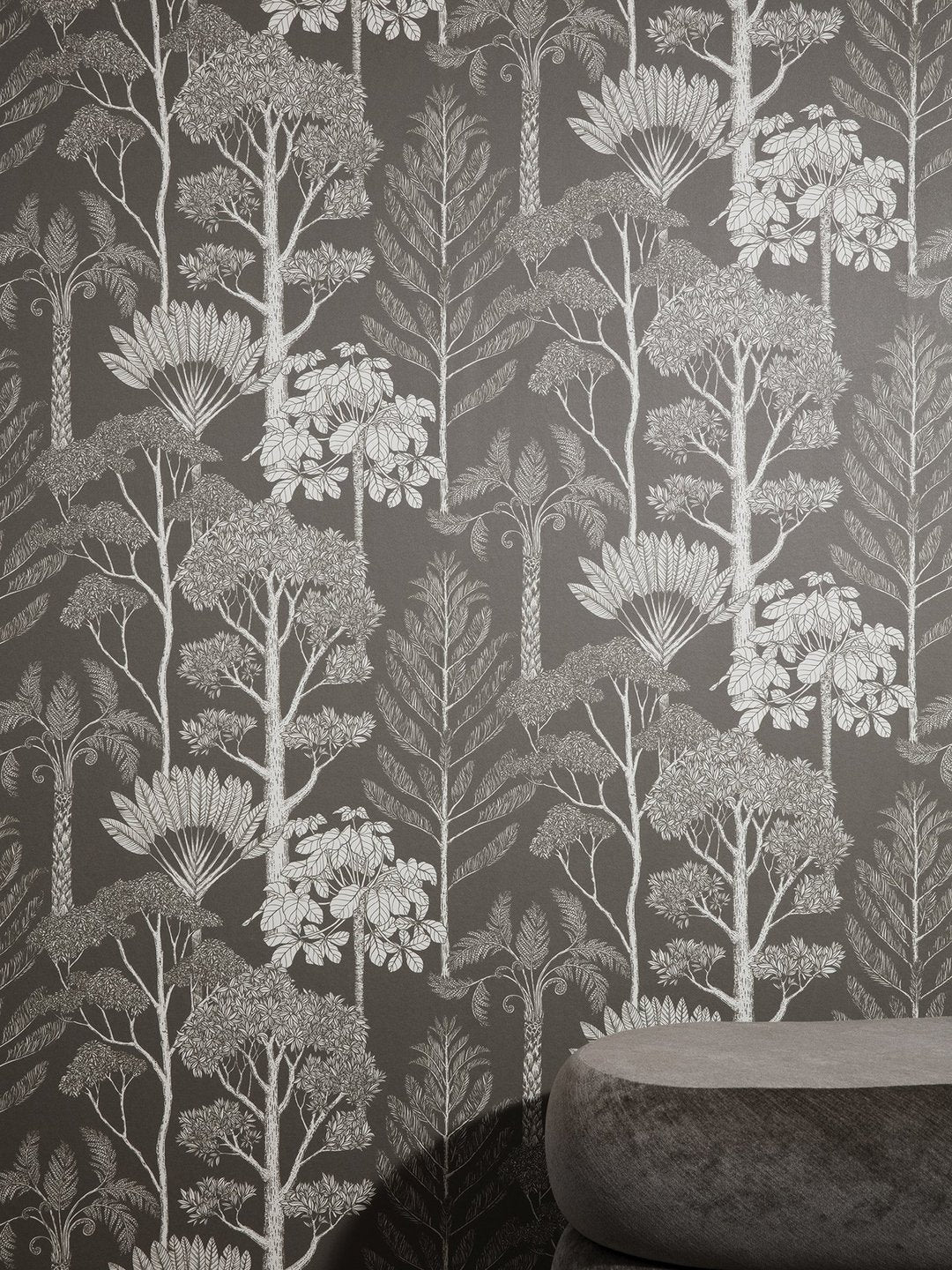 Katie Scott Trees Wallpaper: Brown Grey